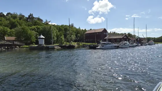 Someone's boathouse, doing exactly what a boathouse should