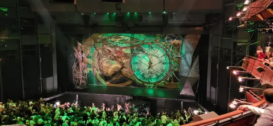 Something enormous, green and mechanical